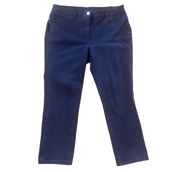 Chico's Pants - Chicos So Slimming Navy Blue Cropped Denim Jeans Size 2